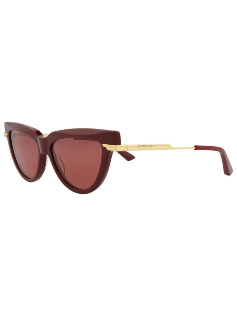 New Bottega Veneta Women's Sunglasses Cat Eye Recycled Acetate Frame Burgundy